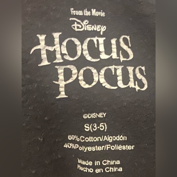 Hocus Pocus Disney Pullover Hoodie Size S/3-5 Black W/Purple Graphic - Picture 2 of 4
